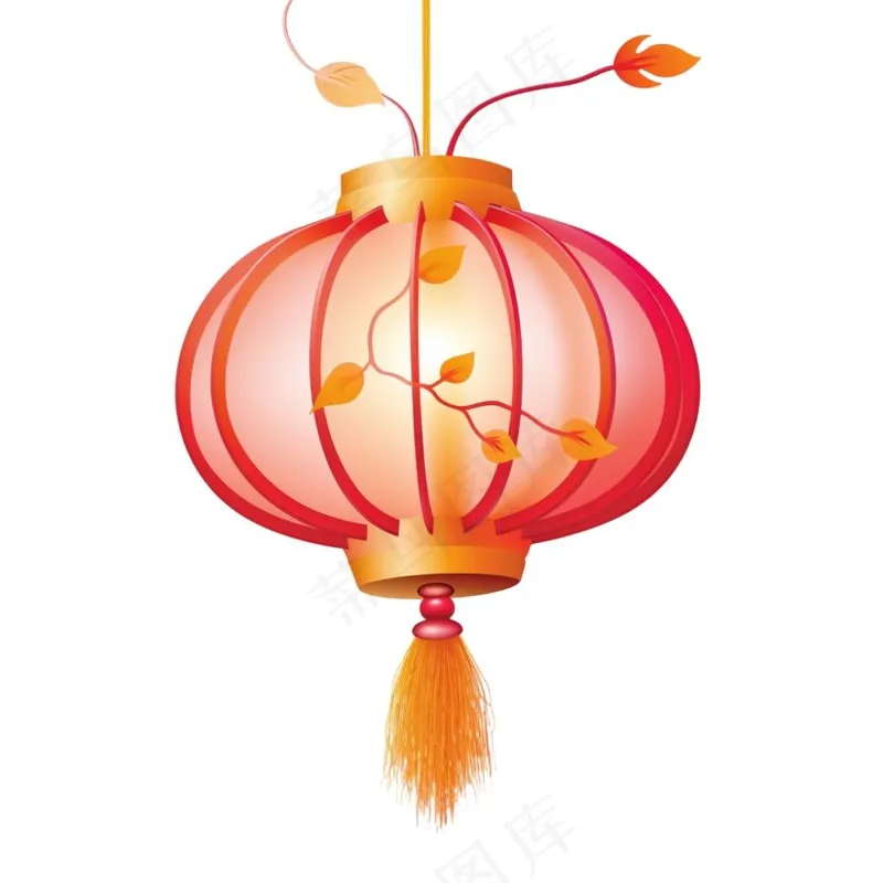 红灯笼新年春节节日卡通插画免抠(1024x1024)
