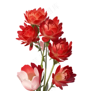 红色海棠花写实手绘练习作品36