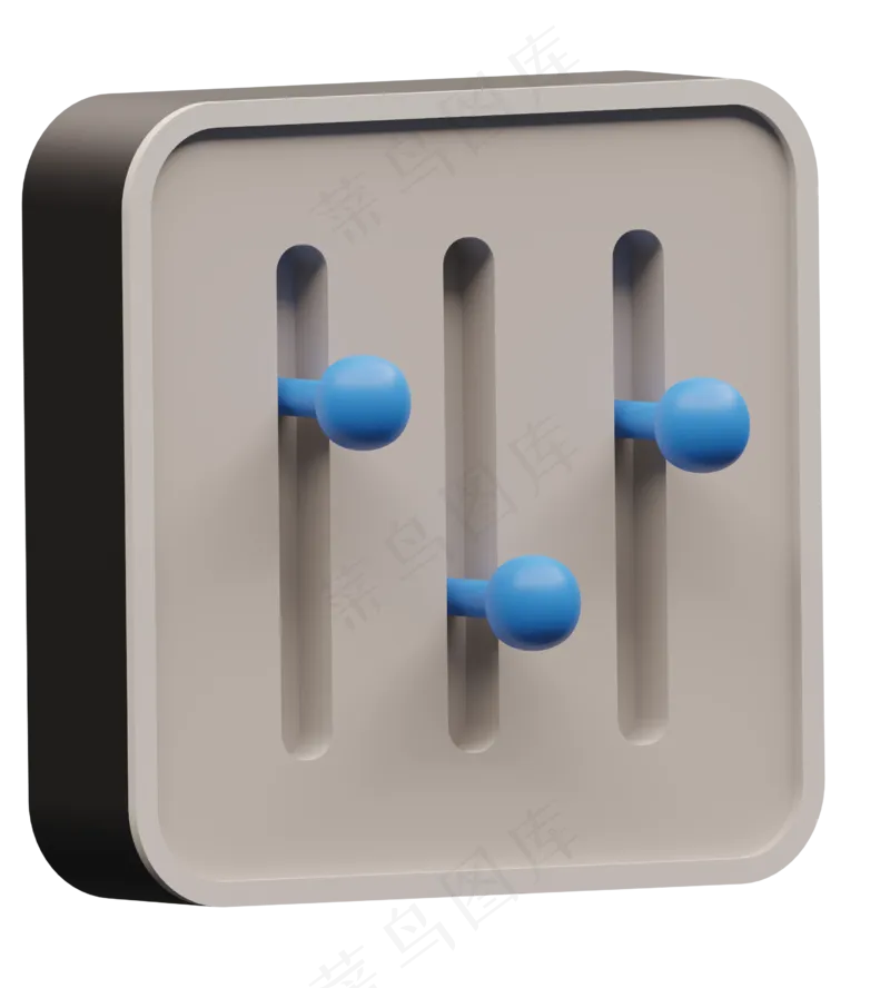 开关2.5D立体免扣元素