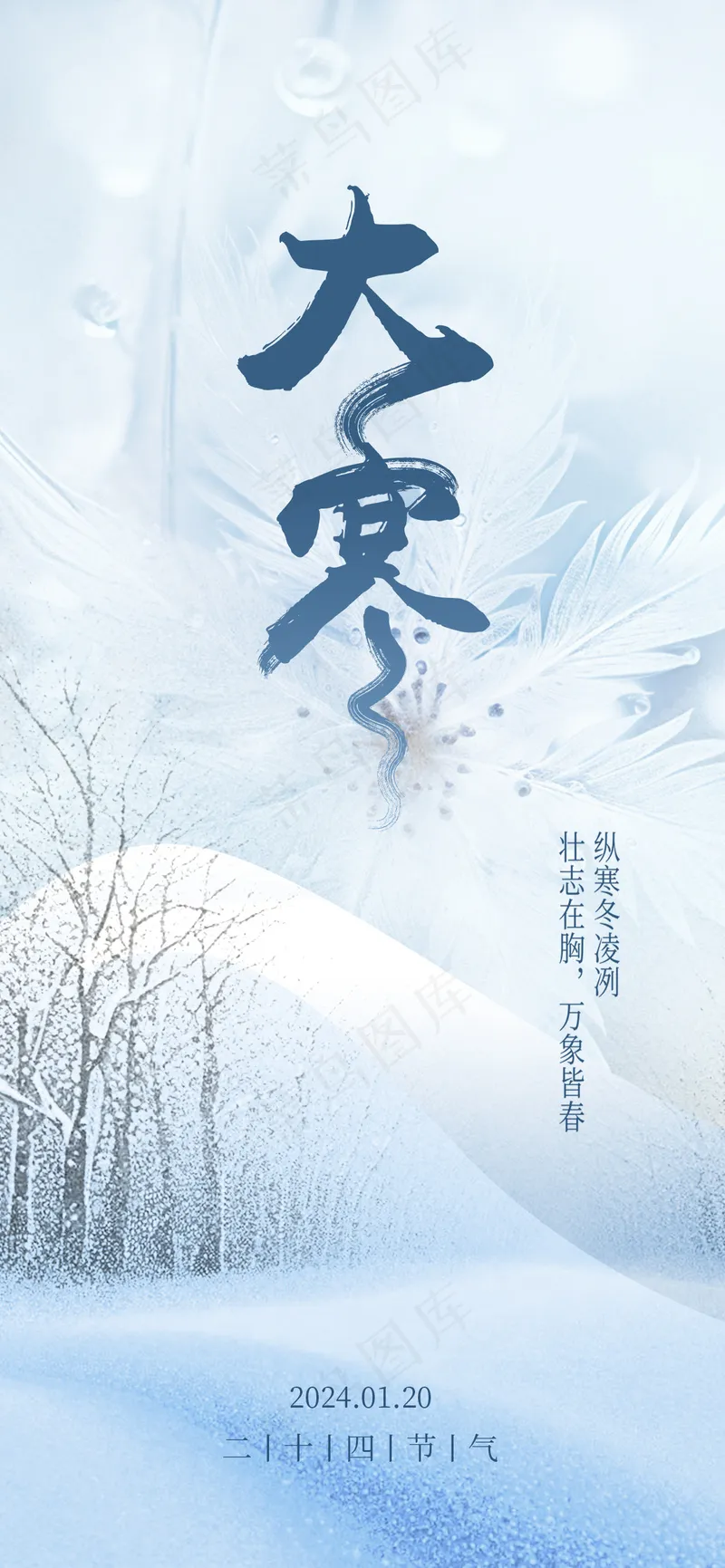 二十四节气大寒节气psd模版下载