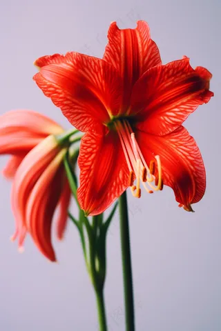 朱顶红鲜花红色摄影图