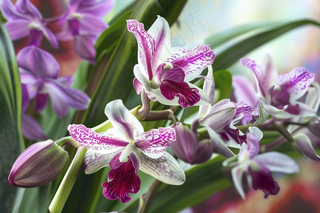 兰花紫花蕙兰摄影图