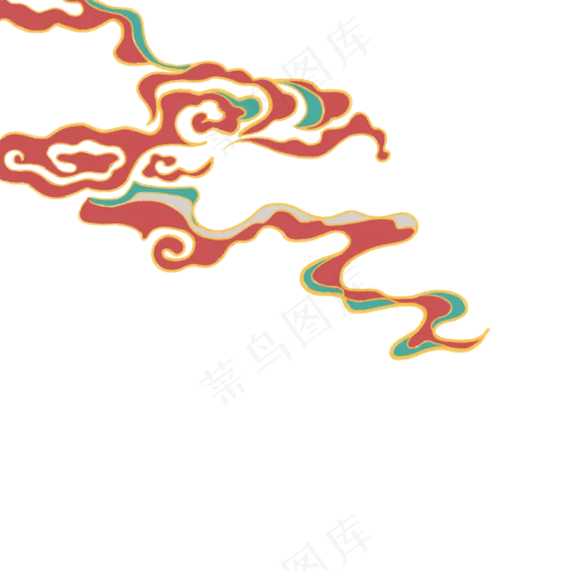 国潮敦煌云纹祥云插画免扣素材 (117)