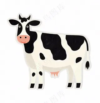 奶牛动物牲畜卡通插画免抠