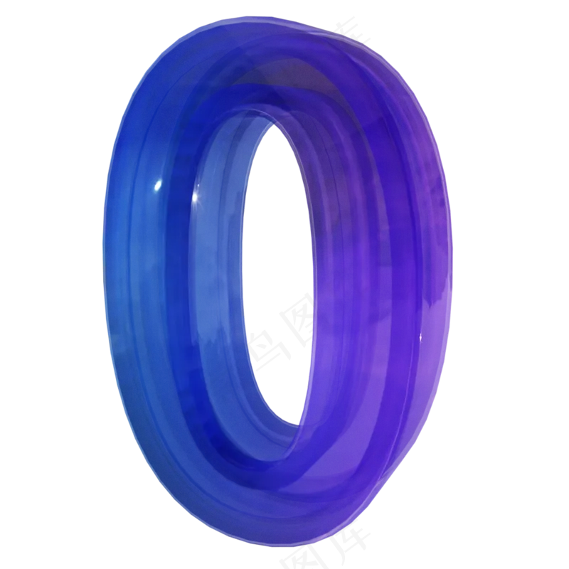 3d渐变玻璃数字0