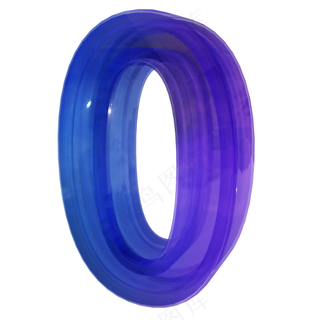 3d渐变玻璃数字0