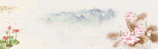 中式水墨PSD分层古风banner模板78