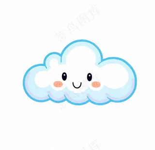 白云云朵天气卡通插画免抠