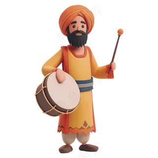 免抠打鼓的中年男士