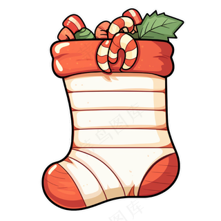 卡通边框文本框圣诞袜子矢量装饰元素便利贴