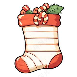卡通边框文本框圣诞袜子矢量装饰元素便利贴