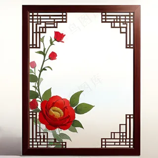 红色AI生成中国风框架素材5 红色AI生成中国风框架素材5