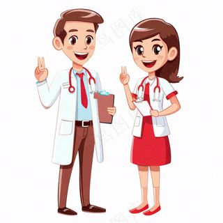 医生护士医疗医务工作者人物插画免抠