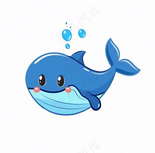 海豚海洋动物蓝色卡通插画免抠