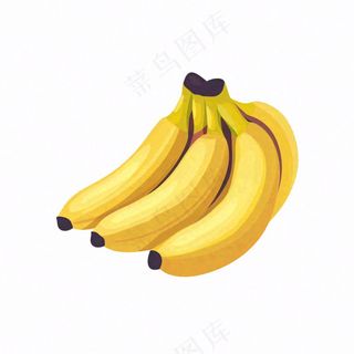 香蕉黄色水果卡通插画免抠