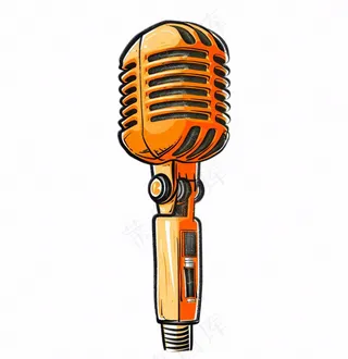 麦克风话筒音乐卡通插画免抠