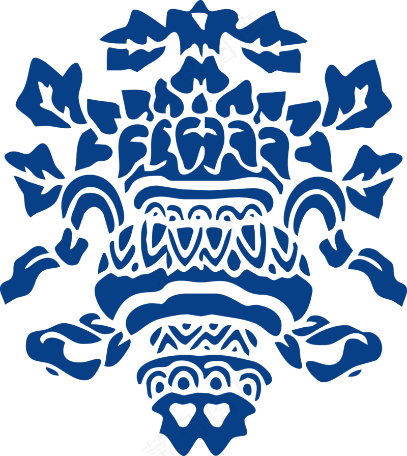 古代青花瓷图案花纹中国风图案祥云纹理传统图腾PNG免扣素材