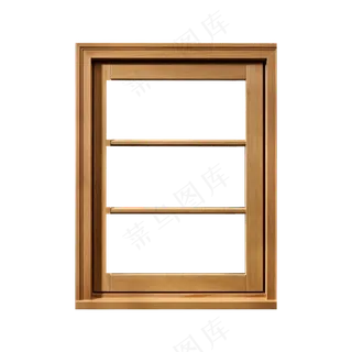 免扣棕色木框窗户