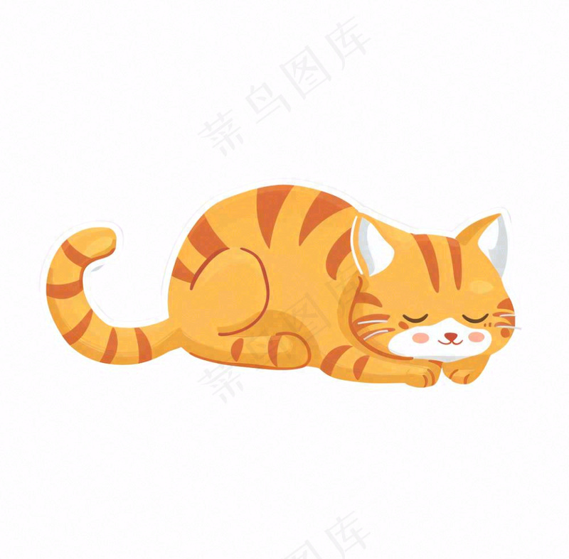 猫咪宠物橘猫可爱动物卡通插画免抠(1040x1024)