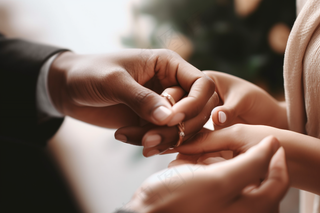 婚礼交换戒指摄影图