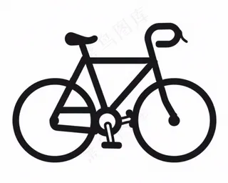 自行车黑色线条图标免抠