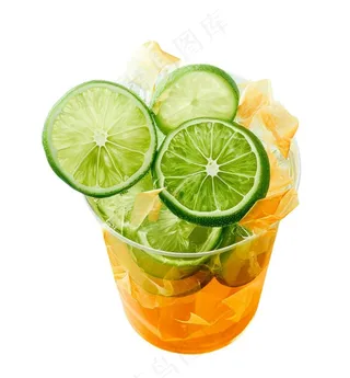夏日柠檬水苏打汽水冰镇饮料免抠