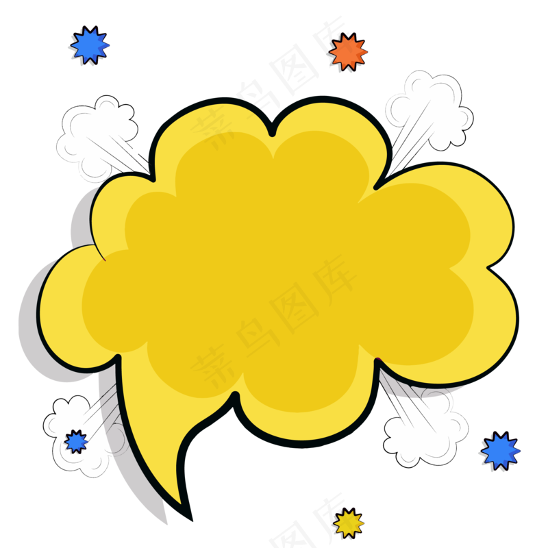 卡通聊天对话方框气泡可爱边框PNG透明免抠装饰图案 PS设计