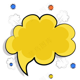 卡通聊天对话方框气泡可爱边框PNG透明免抠装饰图案 PS设计