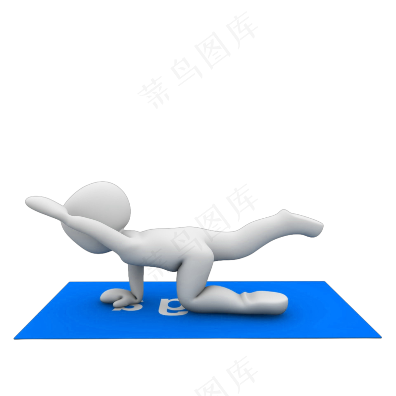 3D瑜伽白色小人ppt用