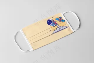 文创艺术口罩样机模板 (4)