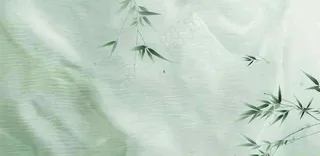 青色雨天竹叶竹子天青色烟雨雨水谷雨清明端午插画背景