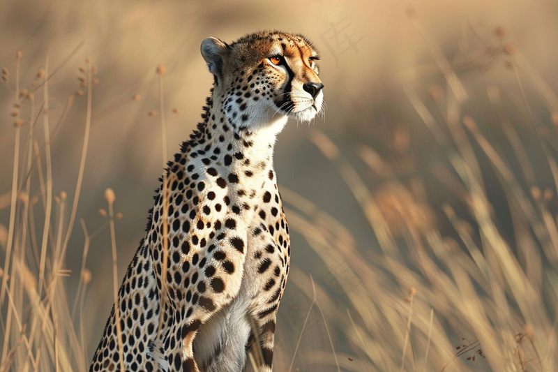 草原上的猎豹国家保护动物非洲摄影图