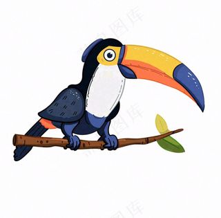 大嘴巴鸟鸟类动物卡通插画免抠