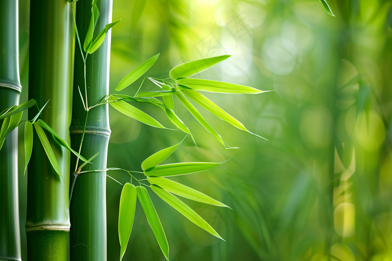 春夏竹林绿色清凉摄影图