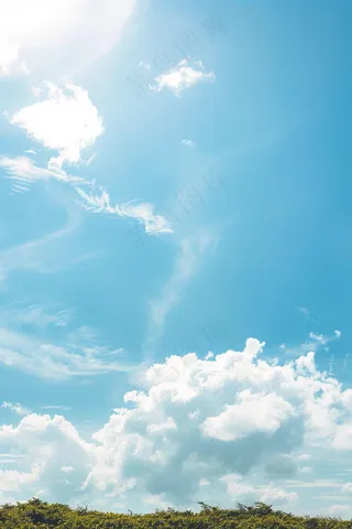 蓝天白云天气天空摄影图