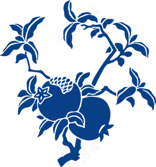 古代青花瓷图案花纹中国风图案祥云纹理传统图腾PNG免扣素材