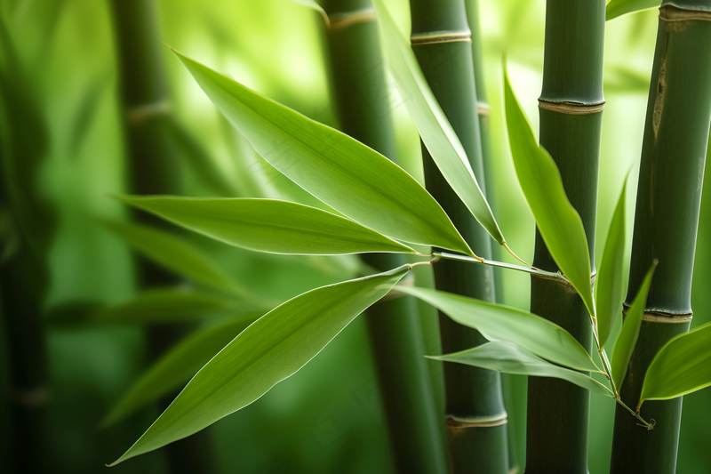 竹叶竹子绿意盎然摄影图
