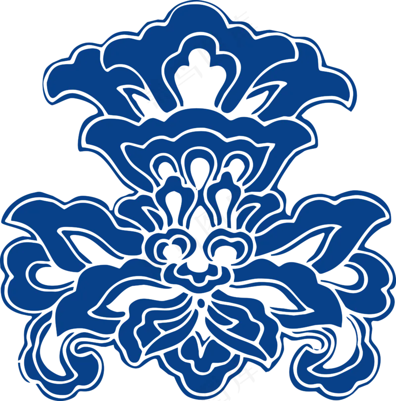 古代青花瓷图案花纹中国风图案祥云纹理传统图腾PNG免扣素材