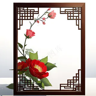 红色AI生成中国风框架素材20