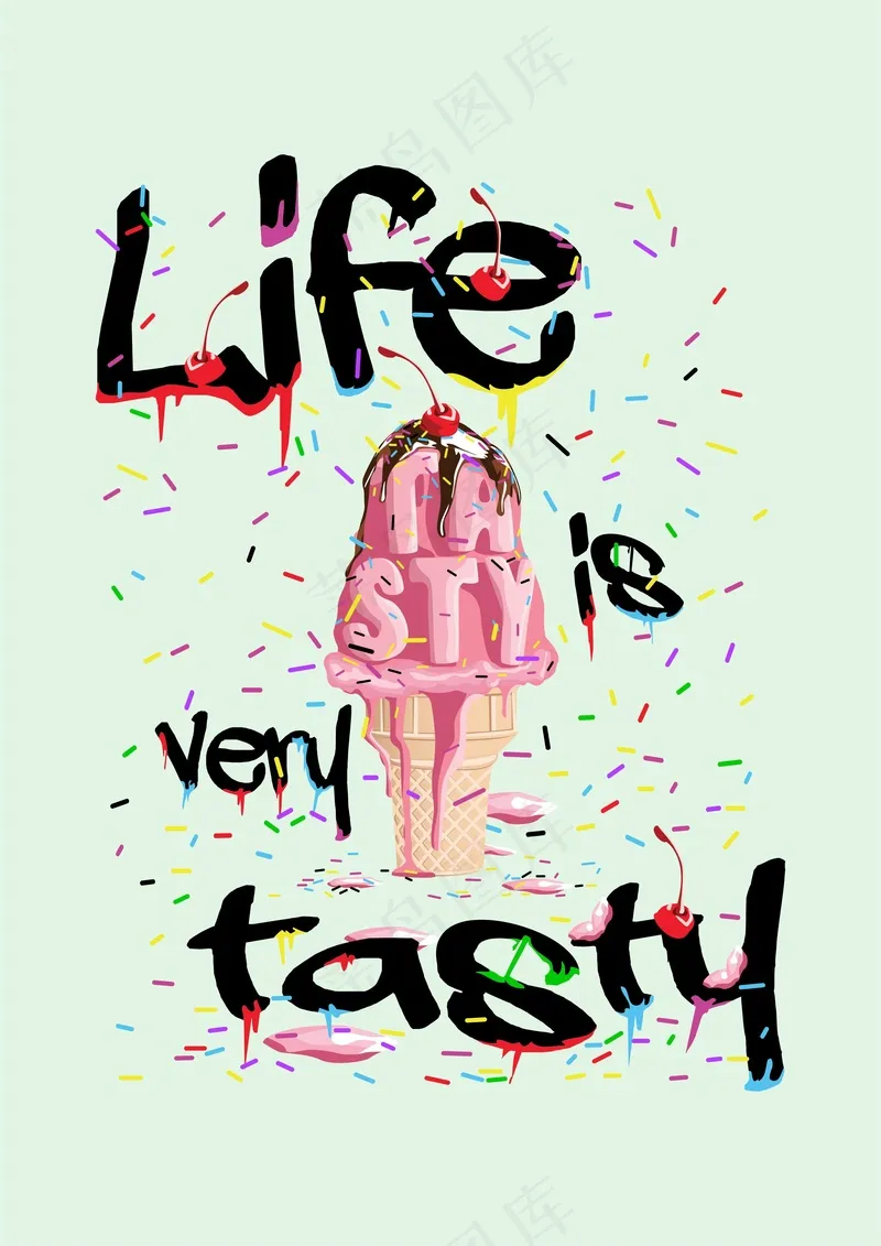 冰激凌海报cdr矢量模版下载