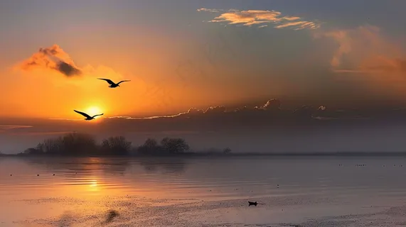 海上日出朝霞云层摄影图