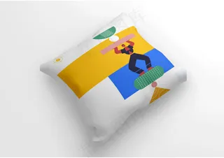 单色背景文创抱枕10样机