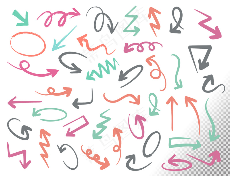 各种箭头图标直箭头曲折箭头icon