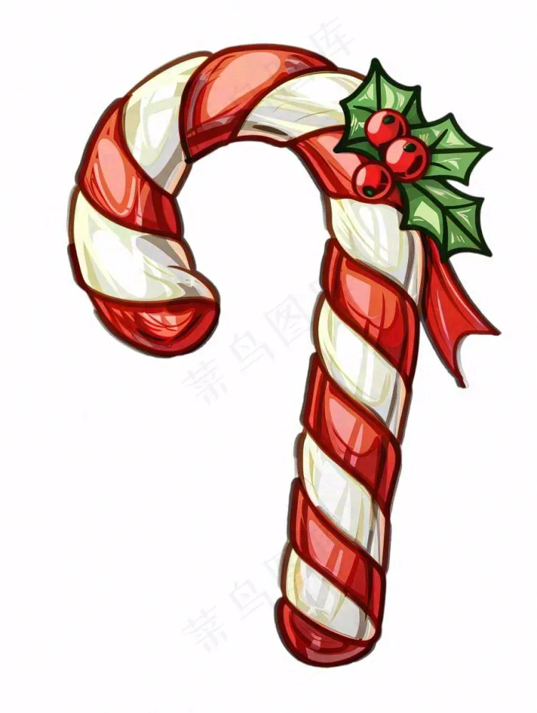 圣诞糖果拐杖糖卡通插画免抠(928x1232)