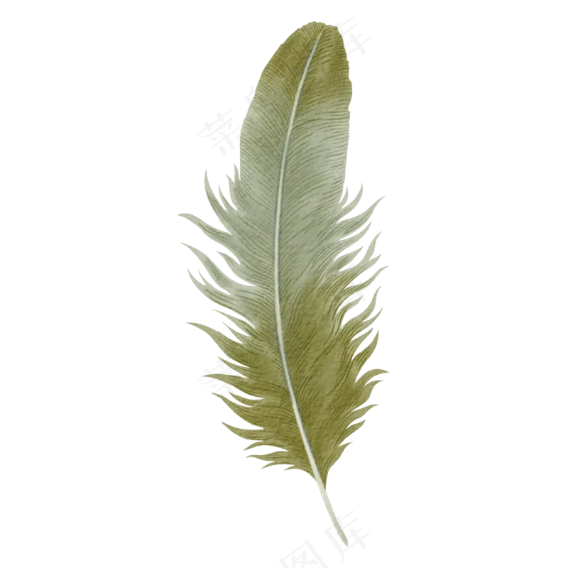 水彩羽毛免扣