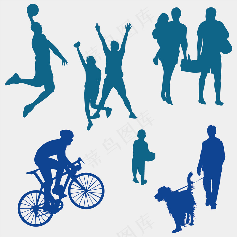 人物剪影矢量图