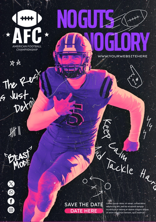 运动欧美风橄榄球海报