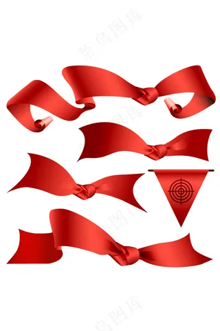 5款实用的红色丝带矢量图