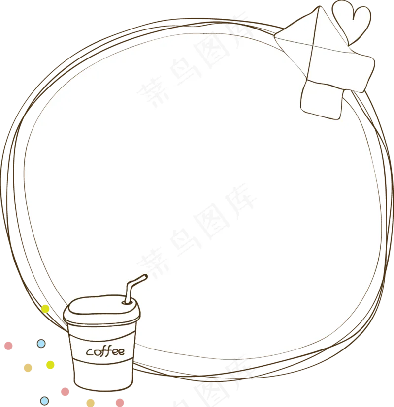 卡通聊天对话方框气泡可爱边框PNG透明免抠装饰图案 PS设计