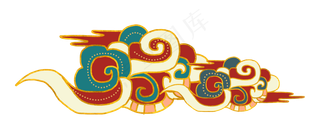 国潮敦煌云纹祥云插画免扣素材 (127)